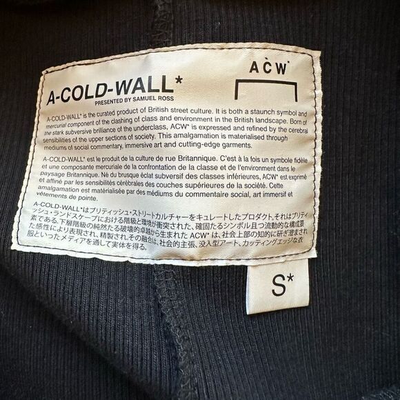 A-COLD-WALL Ribbed Colorblock Zip Collar Midi Slit Black Asymmetrical Bodycon Dr - Picture 11 of 11